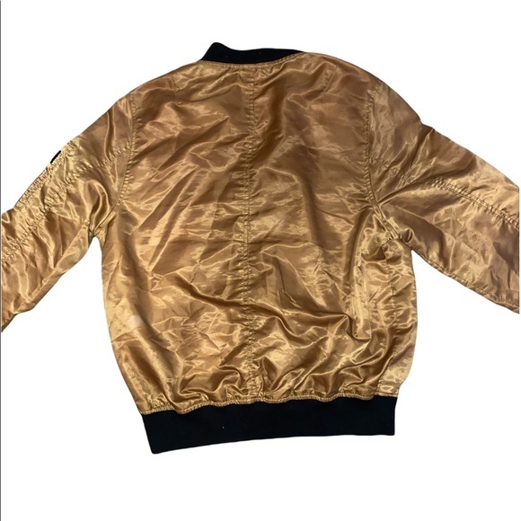 Mens Gold Bomber Jacket - Picture 3 of 4